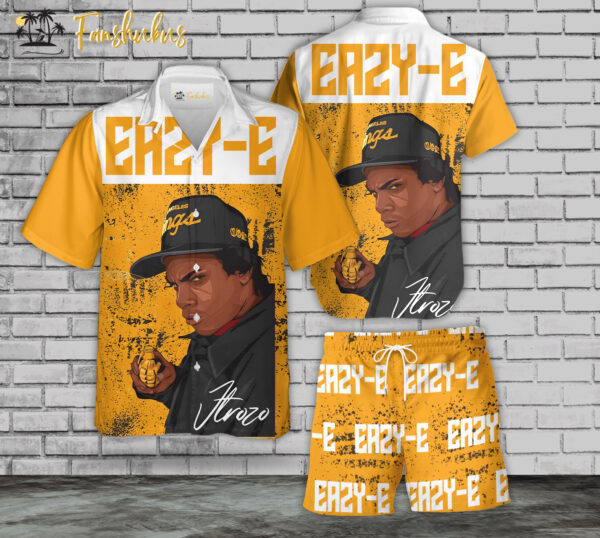 Easy-E Hawaiian Shirt Set | Easy-E Rapper Hawaiian Shirt | Unisex Hawaiian Set | Rap Music Hawaiian Style