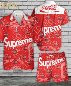 CocaCola x Supreme Hawaiian Shirt Set | Coke Hawaiian Shirt | Unisex Hawaiian Set | Supreme Hawaiian Style