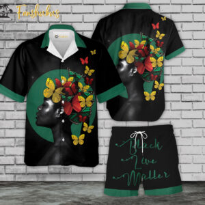 Black Live Matter Hawaiian Shirt Set | Black History Hawaiian Shirt | Unisex Hawaiian Set | Racism Hawaiian Style