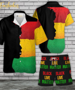 Black Live Matter Hawaiian Shirt Set | Black History Hawaiian Shirt | Unisex Hawaiian Set | Racism Hawaiian Style