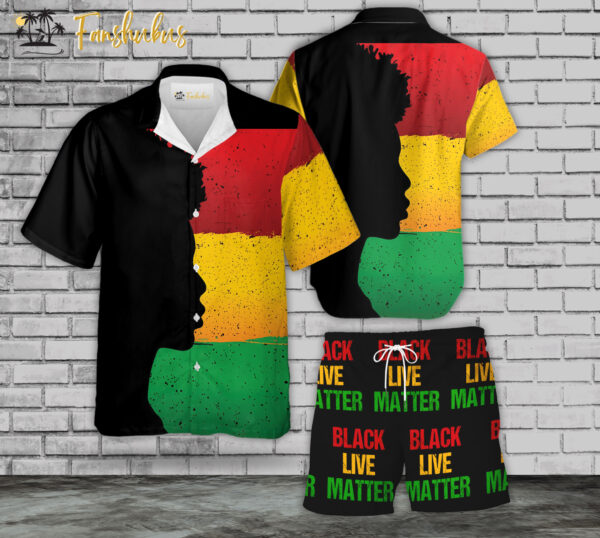 Black Live Matter Hawaiian Shirt Set | Black History Hawaiian Shirt | Unisex Hawaiian Set | Racism Hawaiian Style