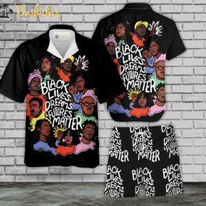 Black Live Matter Hawaiian Shirt Set | Black History Hawaiian Shirt | Unisex Hawaiian Set | Racism Hawaiian Style
