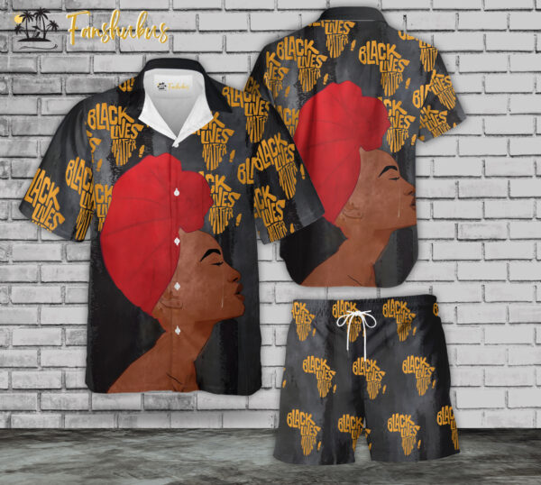 Black Live Matter Hawaiian Shirt Set | Black History Hawaiian Shirt | Unisex Hawaiian Set | Racism Hawaiian Style