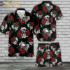 Rose Skull Hawaiian Shirt Set | Floral Skull Hawaiian Shirt | Unisex Hawaiian Set | Rose Skeleton Hawaiian Style