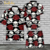 Rose Skull Hawaiian Shirt Set | Floral Skull Hawaiian Shirt | Unisex Hawaiian Set | Rose Skeleton Hawaiian Style