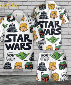 Star War Hawaiian Shirt Set | Cartoon Hawaiian Shirt | Unisex Hawaiian Set | Star War Series Hawaiian Style