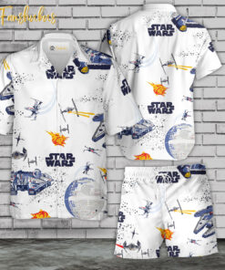 Star War Hawaiian Shirt Set | Cartoon Hawaiian Shirt | Unisex Hawaiian Set | Star War Series Hawaiian Style