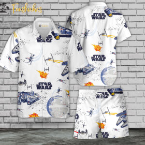 Star War Hawaiian Shirt Set | Cartoon Hawaiian Shirt | Unisex Hawaiian Set | Star War Series Hawaiian Style
