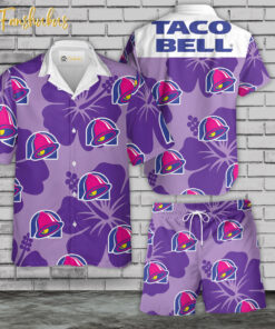 Taco Bell Hawaiian Shirt Set | Fast Food Hawaiian Shirt | Unisex Hawaiian Set | Food Brand Hawaiian Style