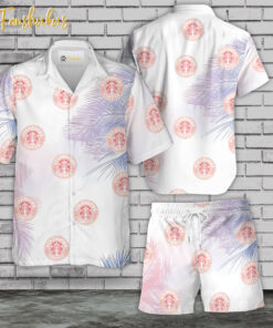 Starbucks Hawaiian Shirt Set | Coffee Hawaiian Shirt | Unisex Hawaiian Set | Drink Brand Hawaiian Style