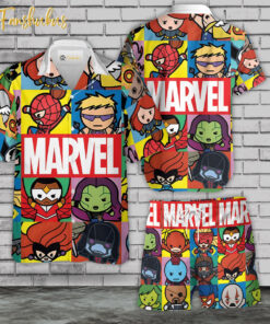 Marvel Hawaiian Shirt Set | Cartoon Hawaiian Shirt | Unisex Hawaiian Set | Marvel Series Hawaiian Style