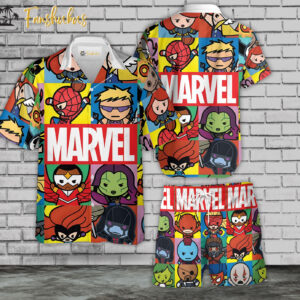 Marvel Hawaiian Shirt Set | Cartoon Hawaiian Shirt | Unisex Hawaiian Set | Marvel Series Hawaiian Style