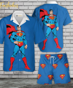 Superman Hawaiian Shirt Set | DC Comics Hawaiian Shirt | Unisex Hawaiian Set | Hero Series Hawaiian Style