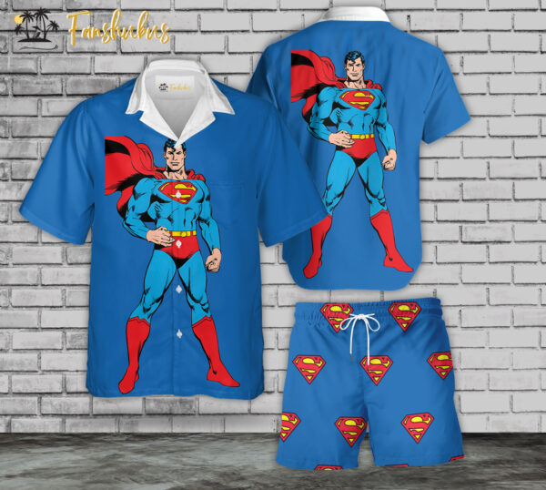 Superman Hawaiian Shirt Set | DC Comics Hawaiian Shirt | Unisex Hawaiian Set | Hero Series Hawaiian Style