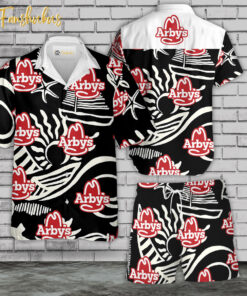 Arby's Hawaiian Shirt Set | Food Hawaiian Shirt | Unisex Hawaiian Set | Food Brand Hawaiian Style