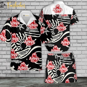 Arby's Hawaiian Shirt Set | Food Hawaiian Shirt | Unisex Hawaiian Set | Food Brand Hawaiian Style