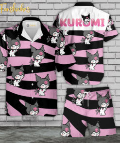 Kuromi Hawaiian Shirt Set | My Melody Hawaiian Shirt | Unisex Hawaiian Set | Japanese Cartoon Hawaiian Style