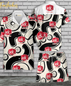 Jack In The Box Hawaiian Shirt Set | Food Hawaiian Shirt | Unisex Hawaiian Set | Food Brand Hawaiian Style