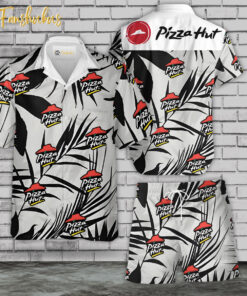 Pizza Hut Hawaiian Shirt Set | Food Hawaiian Shirt | Unisex Hawaiian Set | Food Brand Hawaiian Style