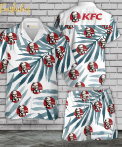 KFC Hawaiian Shirt Set | Food Hawaiian Shirt | Unisex Hawaiian Set | Food Brand Hawaiian Style