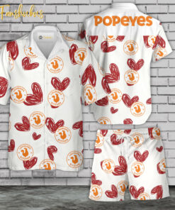 Popeyes Hawaiian Shirt Set | Food Hawaiian Shirt | Unisex Hawaiian Set | Food Brand Hawaiian Style