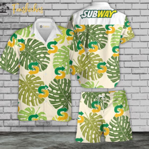 Subway Hawaiian Shirt Set | Food Hawaiian Shirt | Unisex Hawaiian Set | Food Brand Hawaiian Style