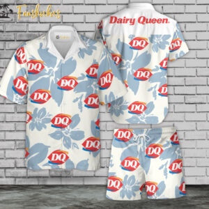 Diary Queen Hawaiian Shirt Set | Food Hawaiian Shirt | Unisex Hawaiian Set | Food Brand Hawaiian Style