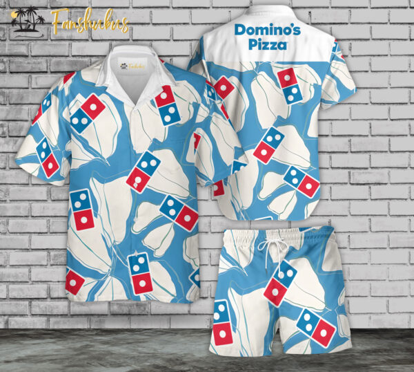 Domini's Pizza Hawaiian Shirt Set | Food Hawaiian Shirt | Unisex Hawaiian Set | Food Brand Hawaiian Style