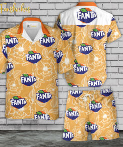 Fanta Hawaiian Shirt Set | Drink Hawaiian Shirt | Unisex Hawaiian Set | Brand Hawaiian Style