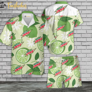 Mountain Dew Hawaiian Shirt Set | Drink Hawaiian Shirt | Unisex Hawaiian Set | Brand Hawaiian Style