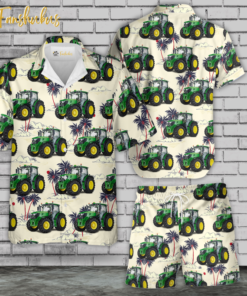 Aloha Hawaiian Shirt Set | Hawaiian Shirt John Deere 6175r 4wd Tractor | Unisex Hawaiian Style