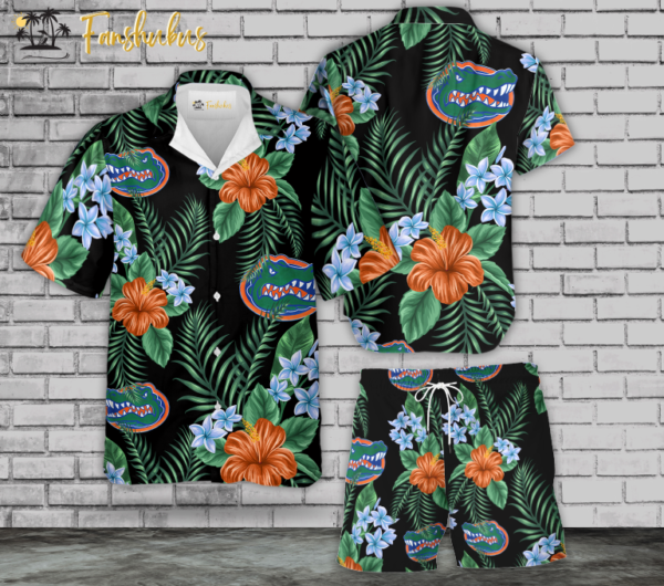 University of Florida Hawaiian Shirt Set| Florida Hawaiian Shirt | Unisex Hawaiian Set | Tropical Hawaiian Style For Men and Women
