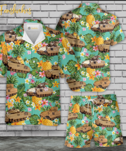 Bradley Tank Hawaiian Shirt Set | Pineapple Tropical Unisex Hawaiian Shirts Beach Shorts | Tropical Hawaiian Style