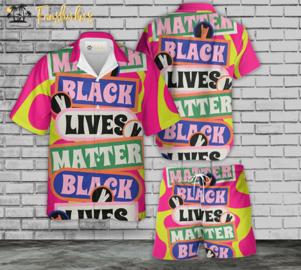 Black Live Matter Hawaiian Shirt Set | Black History Hawaiian Shirt | Unisex Hawaiian Set | Racism Hawaiian Style