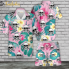 Skull Hawaiian Shirt Set | Floral Skull Hawaiian Shirt | Unisex Hawaiian Set | Tropical Skeleton Hawaiian Style