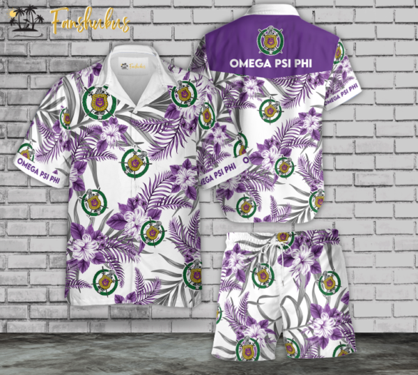 Omega Psi Phi Hawaiian Shirt And Short For Men And Women