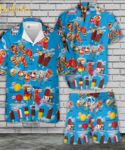 Old Ice Cream It Over Nostalgic Streets Hawaiian Shirt Set | Ice Cream Hawaiian Shirt | Unisex Hawaiian Set | Summer Hawaiian Style