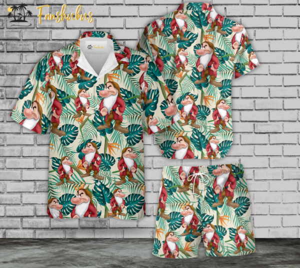 Snow White And the Seven Dwarfs Grumpy Hawaiian Shirt Set | Unisex Hawaiian Set | Summer Hawaiian Style