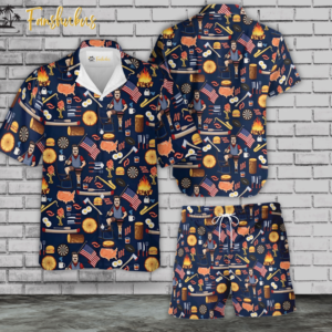 Ron Swanson’S Hawaiian Shirt And Short For Men And Women