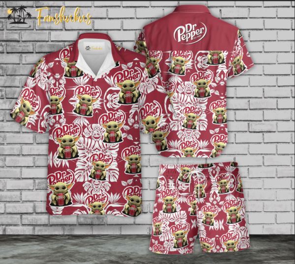 Dr.Pepper ft Yoda Hawaiian Shirt Set | Yoda Hawaiian Shirt | Unisex Hawaiian Set | Star War Hawaiian Style