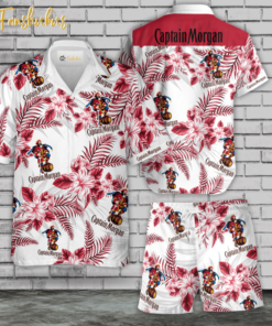 Captain Morgan Hawaiian Shirt Set | Hawaiian Shirt And Beach Short | Summer Hawaiian Style