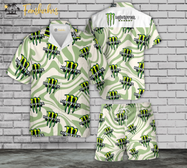 Monster Hawaiian Shirt Set | Drink Hawaiian Shirt | Unisex Hawaiian Set | Brand Hawaiian Style