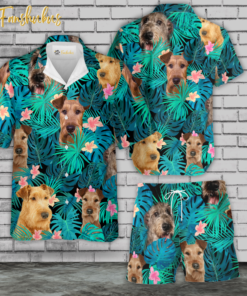 Irish Terrier Hawaiian Shirt Set | Unisex Hawaiian Set | Summer Hawaiian Style