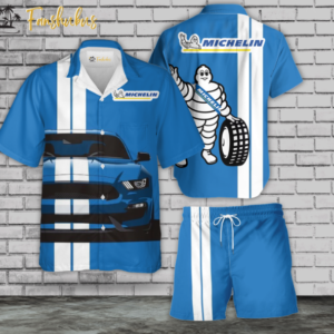 Michelin Hawaiian Shirt Set | Tire Hawaiian Shirt | Unisex Hawaiian Set | Brand Hawaiian Style