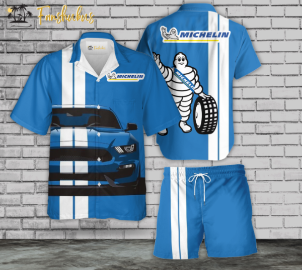 Michelin Hawaiian Shirt Set | Tire Hawaiian Shirt | Unisex Hawaiian Set | Brand Hawaiian Style
