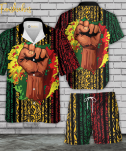 Juneteenth Hawaiian Shirt Set | Black History Hawaiian Shirt | Unisex Hawaiian Set | Racism Hawaiian Style