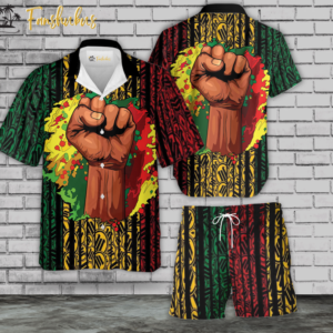 Juneteenth Hawaiian Shirt Set | Black History Hawaiian Shirt | Unisex Hawaiian Set | Racism Hawaiian Style