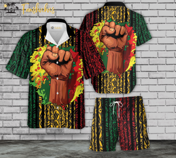 Juneteenth Hawaiian Shirt Set | Black History Hawaiian Shirt | Unisex Hawaiian Set | Racism Hawaiian Style