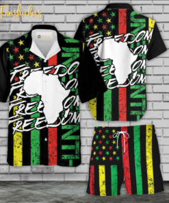 Juneteenth Hawaiian Shirt Set | Black History Hawaiian Shirt | Unisex Hawaiian Set | Racism Hawaiian Style