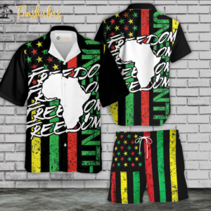 Juneteenth Hawaiian Shirt Set | Black History Hawaiian Shirt | Unisex Hawaiian Set | Racism Hawaiian Style